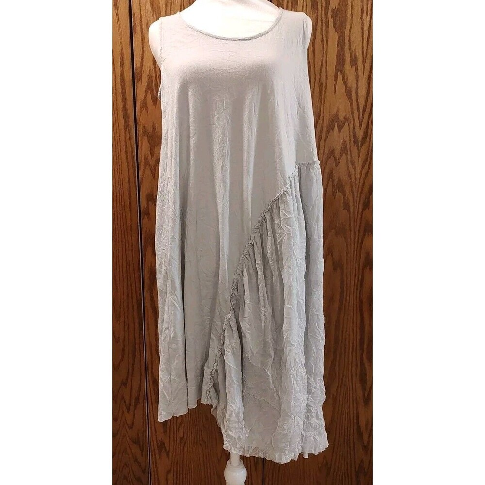 Vtg Chalet Et Ceci Asymmetrical Midi Grey Sleeveless Dress Size Small Lagonlook